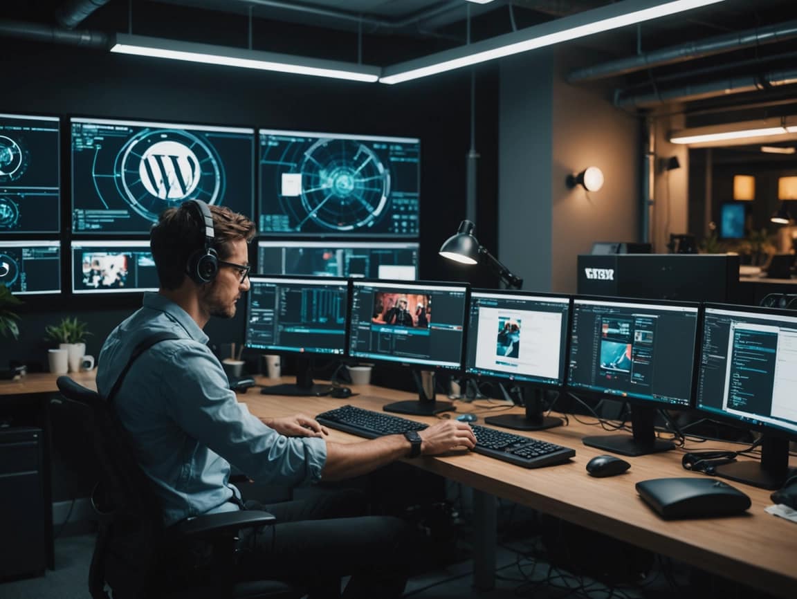 Man creating images for WordPress